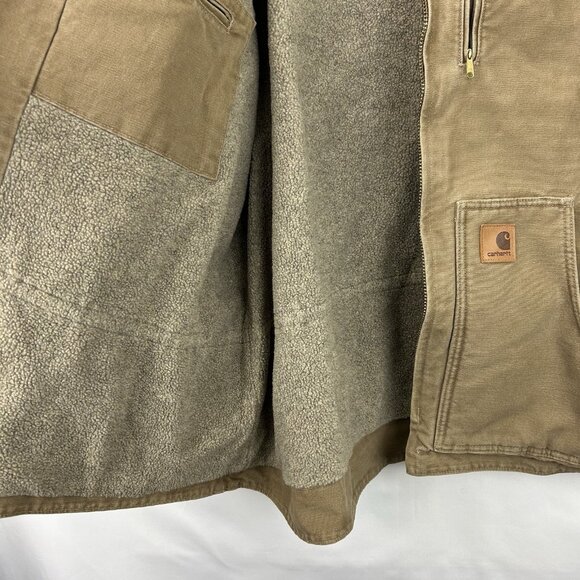 Carhartt Jacket C61 FRB Men 3XL TALL Sherpa Lined Sandstone Ridge Brown Duck VTG - Picture 16 of 16
